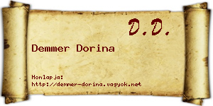 Demmer Dorina névjegykártya